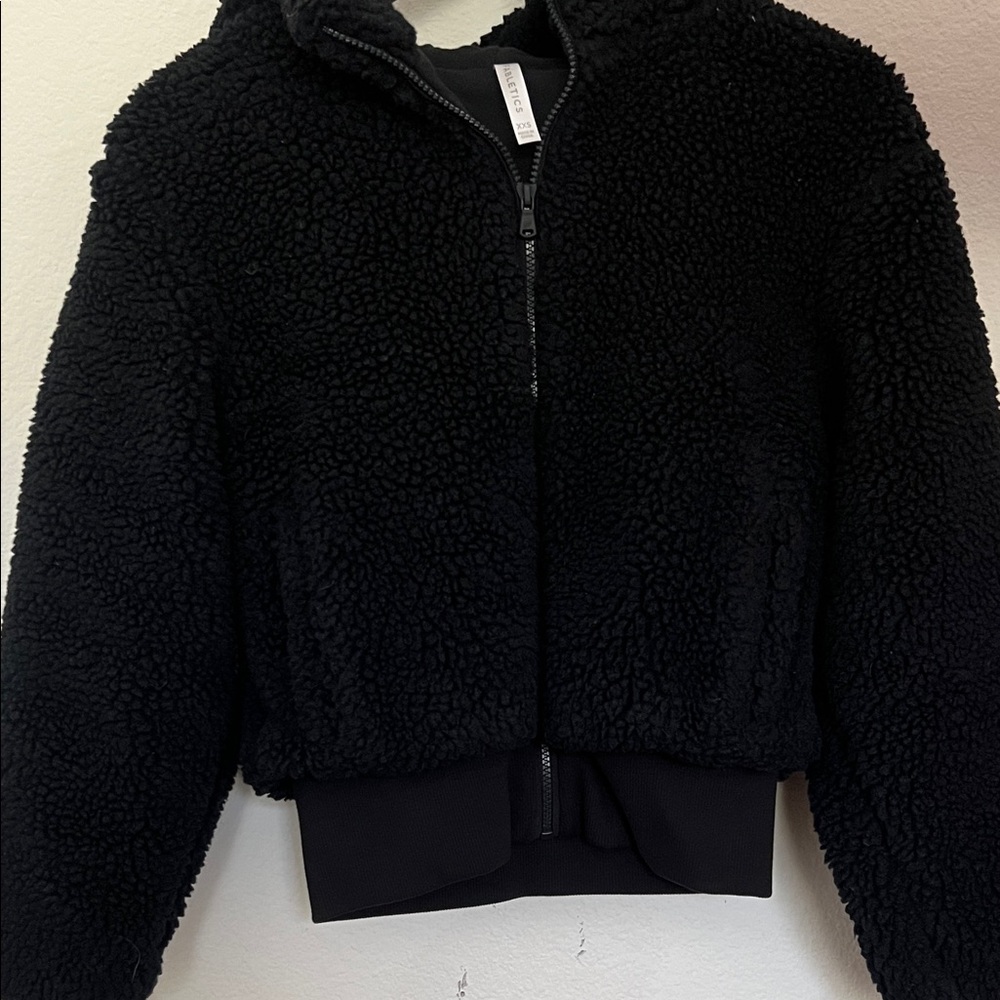 Fabletics Black Plush Hoodie – XXS